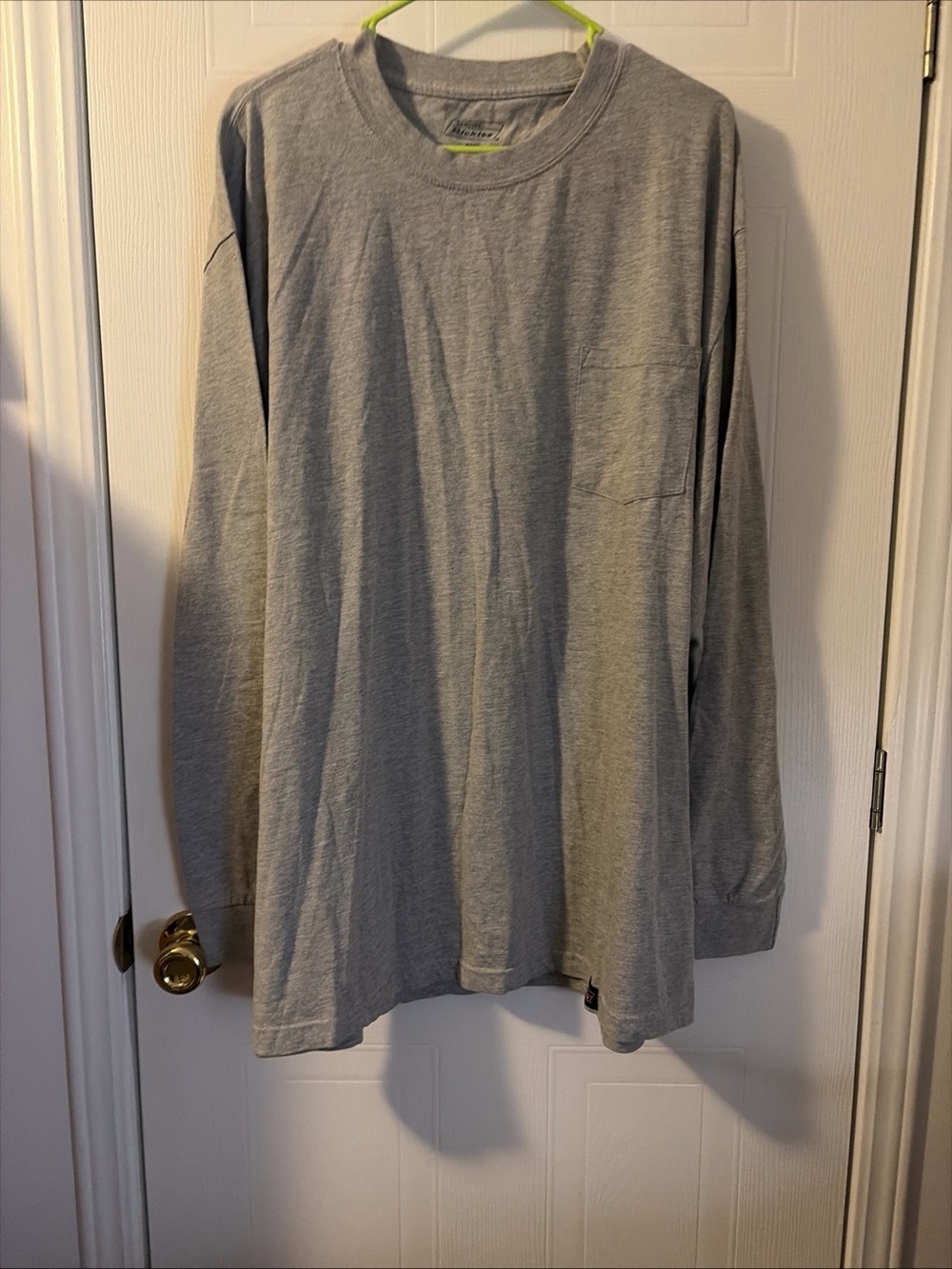 Genuine Dickies Men's Grey Long Sleeve Crew Neck Pocket T-Shirt Work Wear 3XL